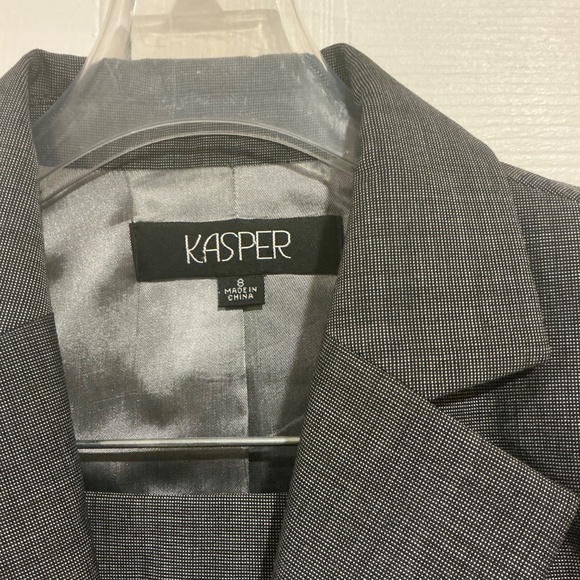 Kasper 2 pc suit jacket and straight skirt Black and white size 8 - Picture 2 of 8